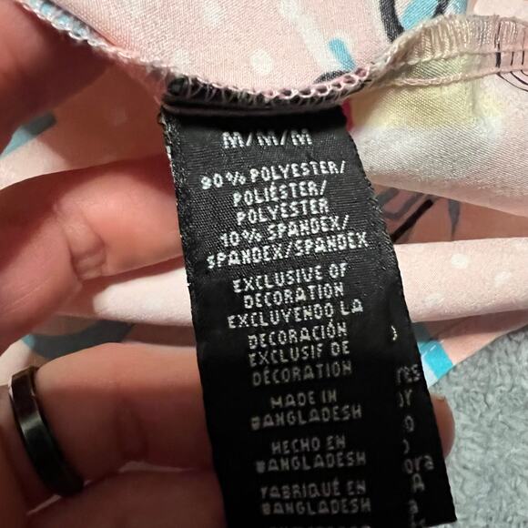 Oh Snap Shirt Mens Medium Light Pink Geometric Performance Button Up Beach - Picture 6 of 7